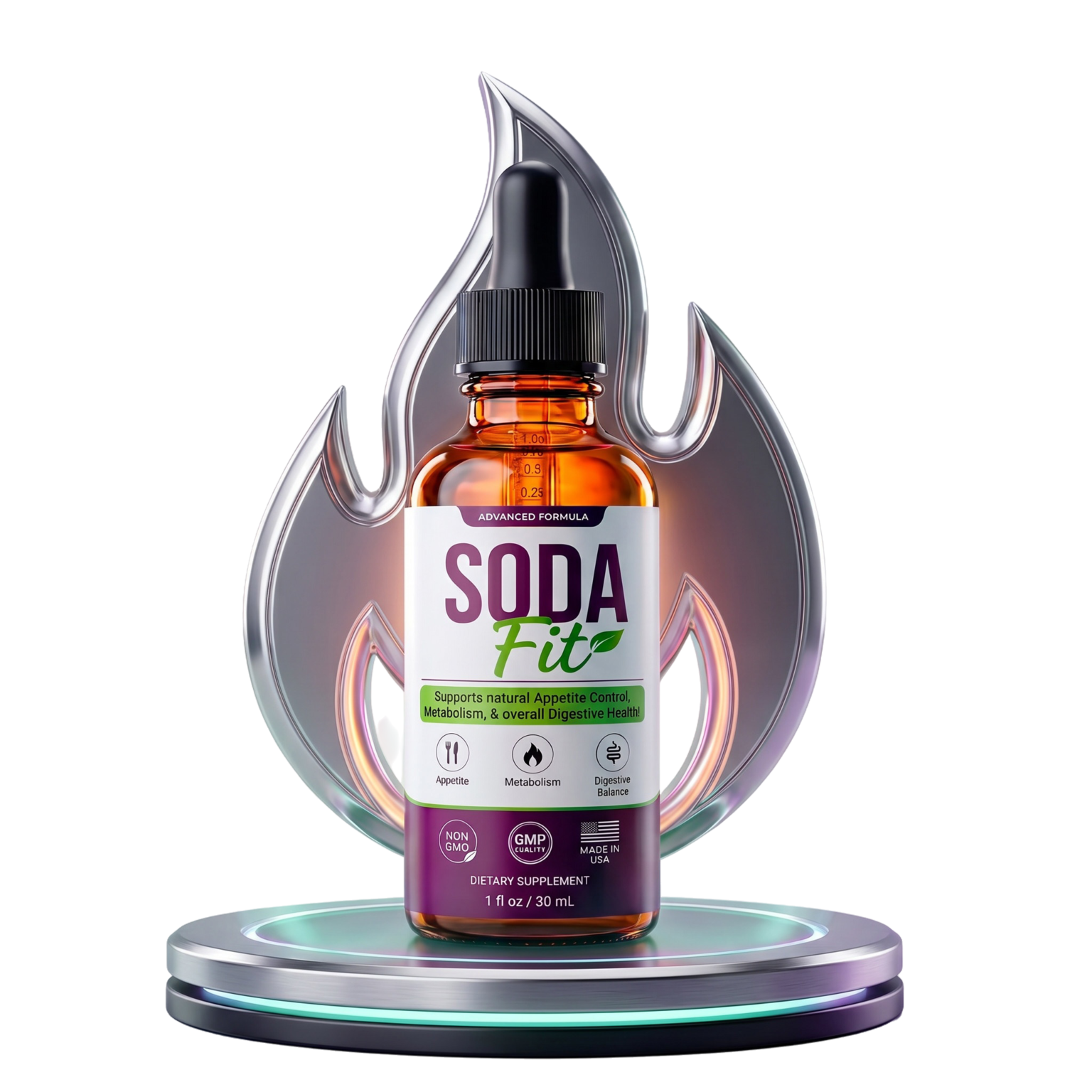 Bottles of SodaFit liquid drops photographed for the Clearcheck investigation